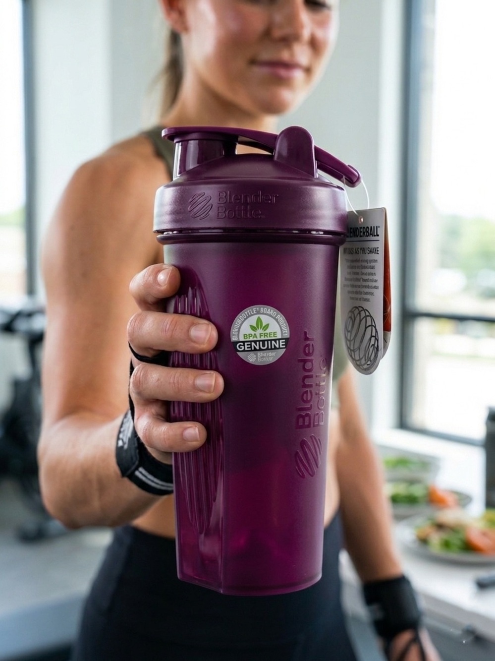 BlenderBottle Classic 20 oz Protein Shaker Bottle Purple Pink NWT BPA Free